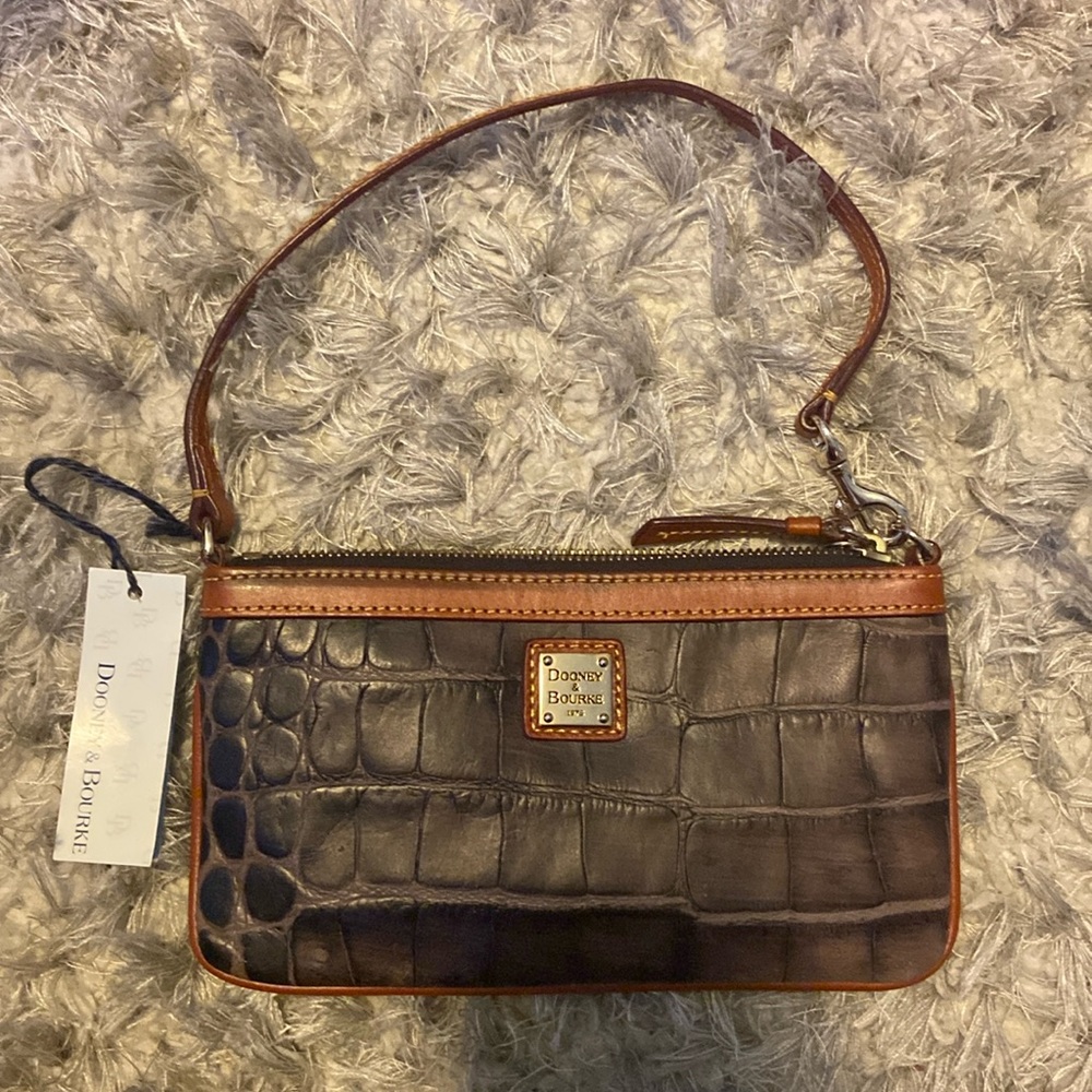 Dooney & Bourke croco embossed leather wristlet